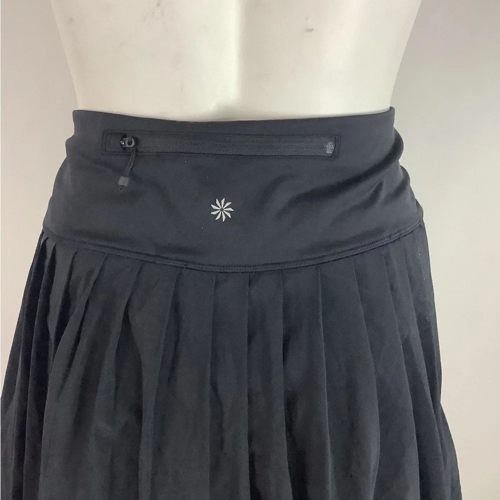 Athleta Sz 3X Levitate Pleated Skort Black Polyester Spandex Zip Pocket - Picture 5 of 7
